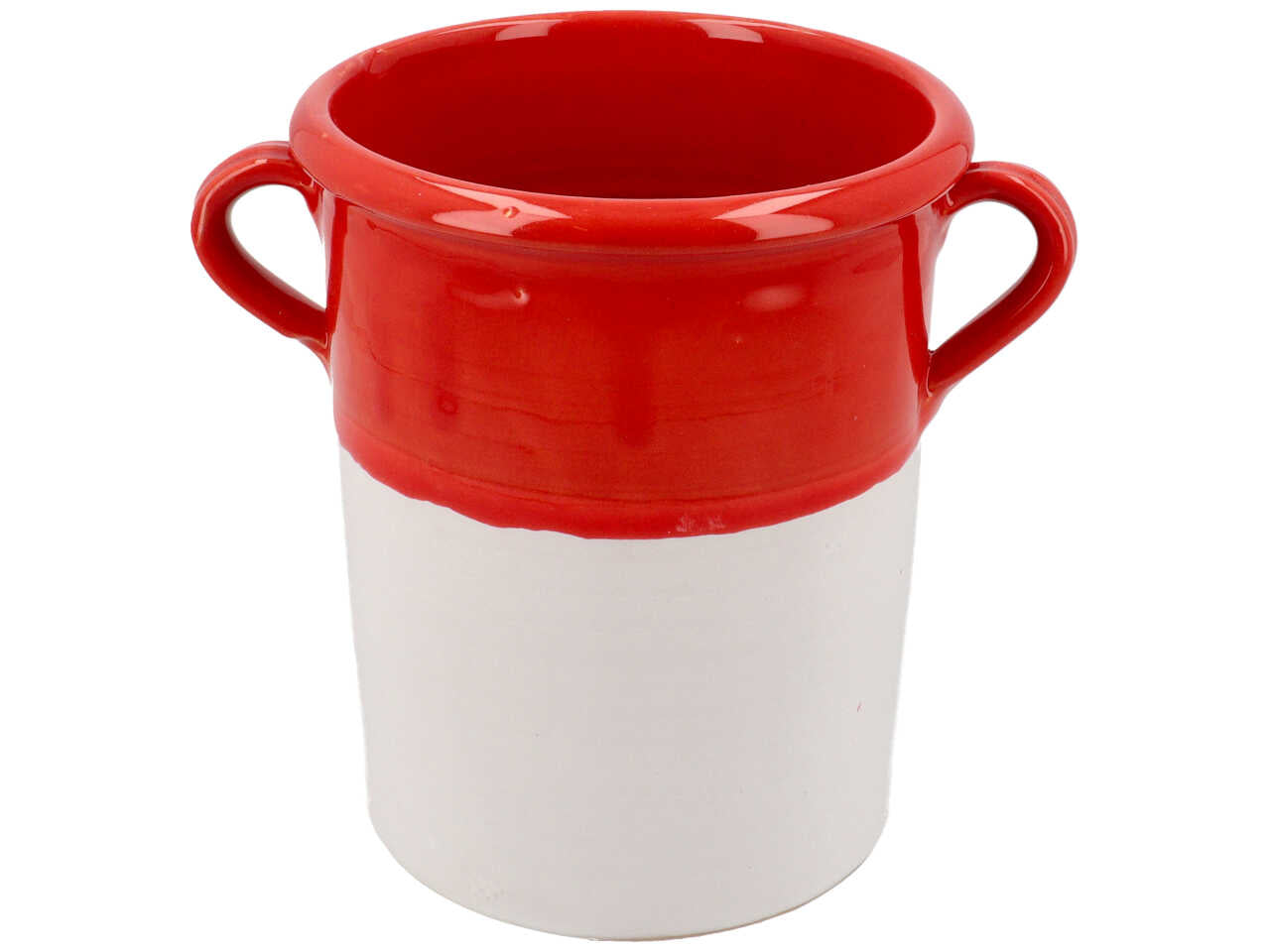 Vaso artigianale 25cm con manici ceramica