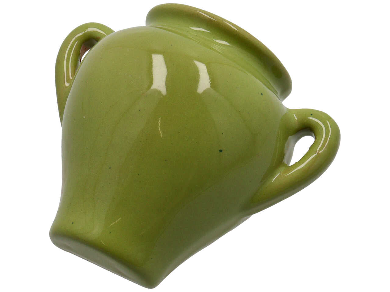 Porta vaso anfora da muro stile mediterraneo in ceramica smaltata in vari colori - 11x6 cm - Amiri