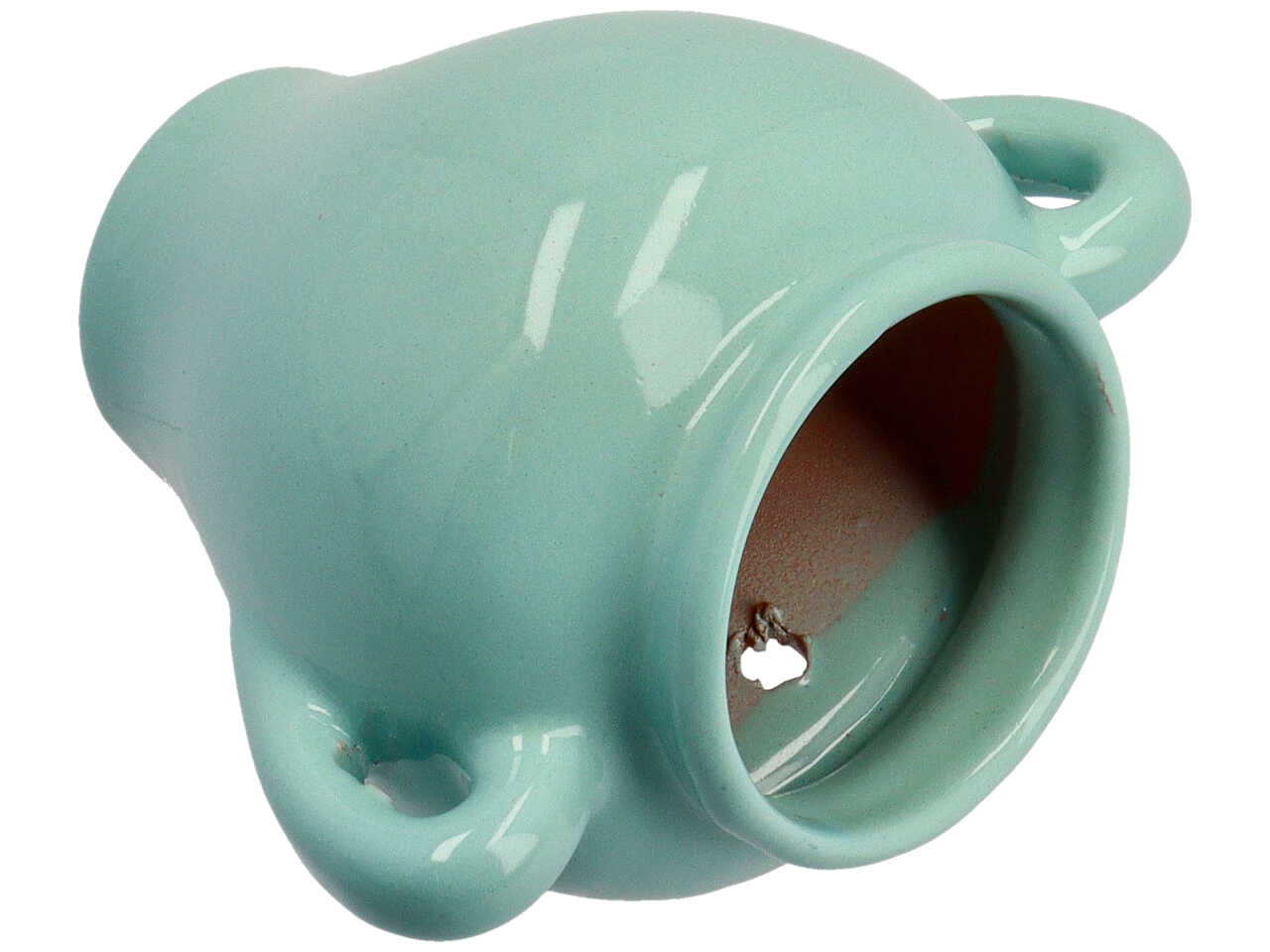 Porta vaso anfora da muro stile mediterraneo in ceramica smaltata in vari colori - 11x6 cm - Amiri