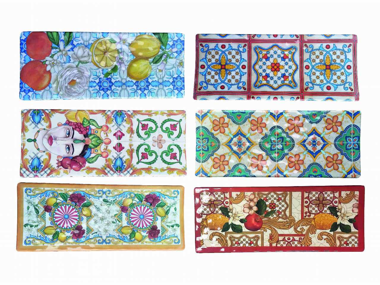 Vassoietto poggiamestolo in melamina 27x11cm decori assortiti