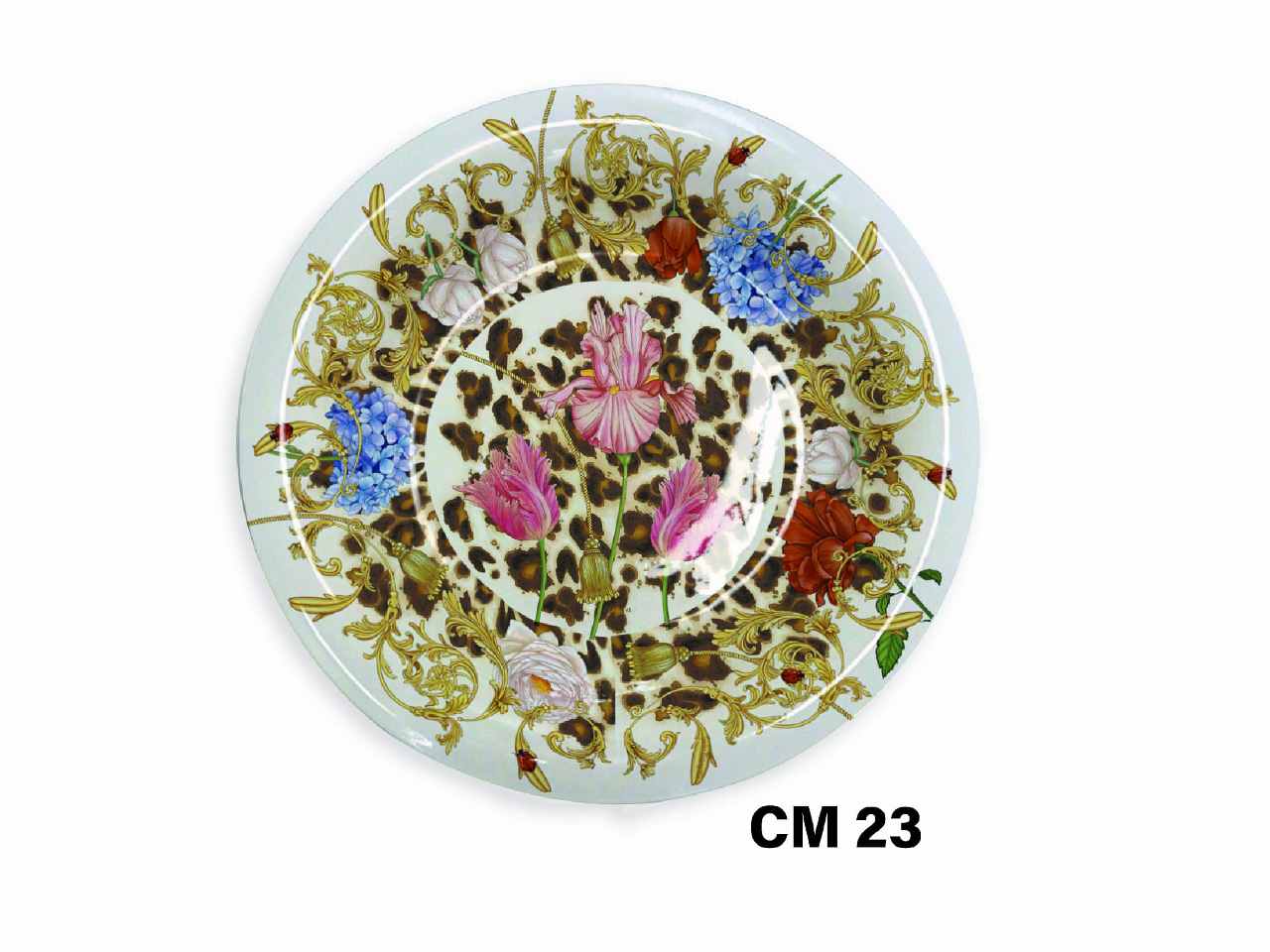 Piatto fondo in melamina 23cm con decorazione barocco