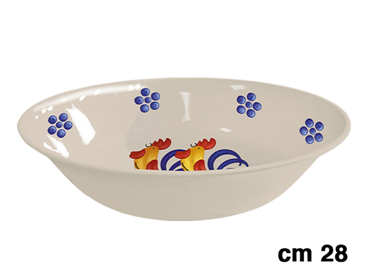 Ciotola in melamina 28cm decoro galli