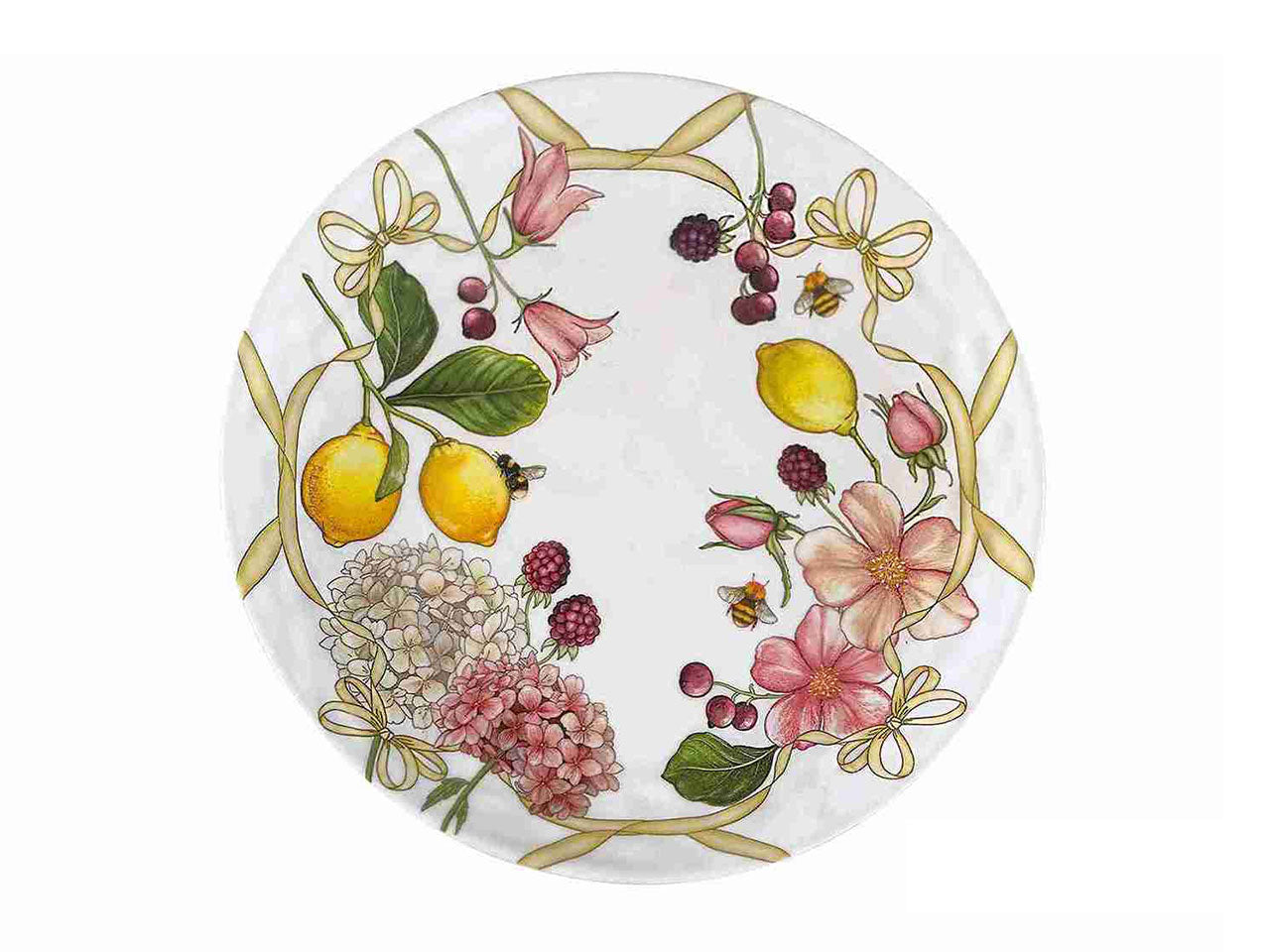 Piatto piano in melamina multicolor floreale 21 cm linea Fiocchi - Ibct