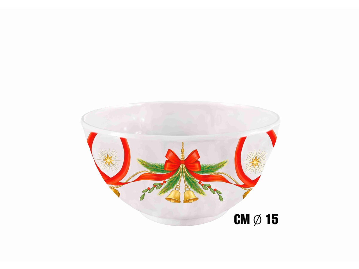 Bolo in melamina 15cm decoro decoro natale linea fiocchi