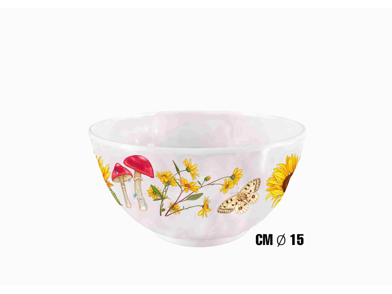 Bolo in melamina 15cm decoro fiori e frutta