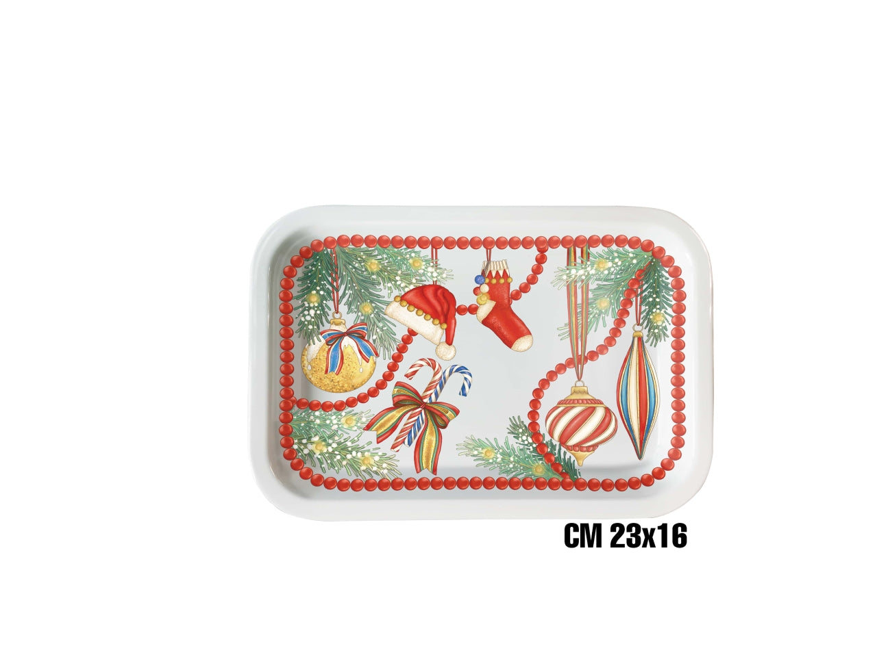 Vassoietto in melamina 23x16x2cm decoro natale