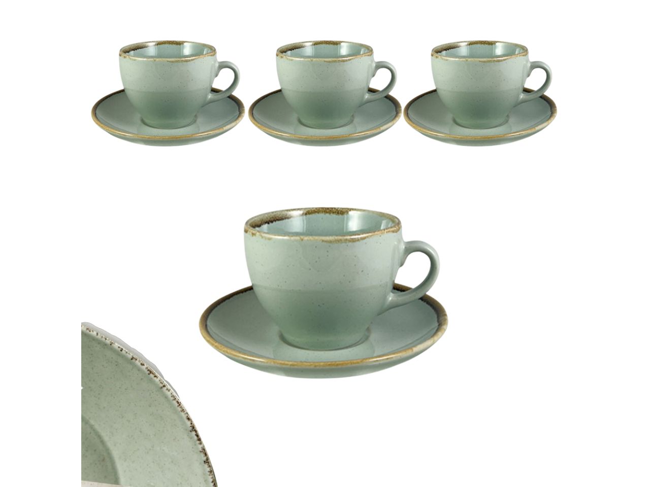 Linea tierra tazzine da caffe' con piattini - la confezione comprende 4 tazzine con piattini