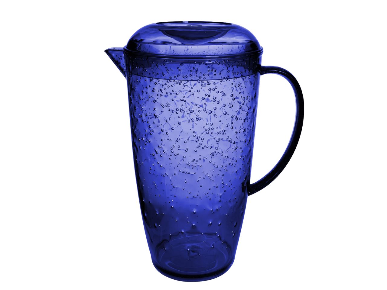 Caraffa in plastica blu decoro bolle stile contemporaneo - 14xh25cm - Arca