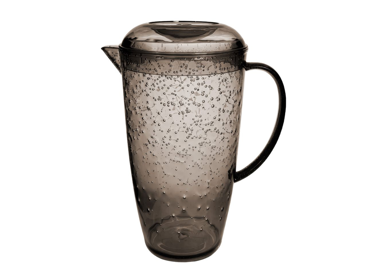 Caraffa in plastica grigia decoro bolle stile contemporaneo - 14xh25cm - Arca