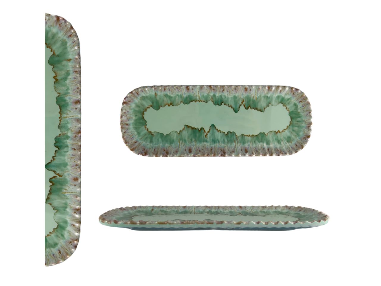 Vassoio rettangolare in melamina verde acqua 29x11x2 cm - Maison TortorÃ
