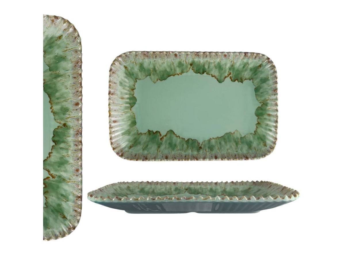 Vassoio rettangolare in melamina verde acqua 26x17x3 cm - Maison TortorÃ