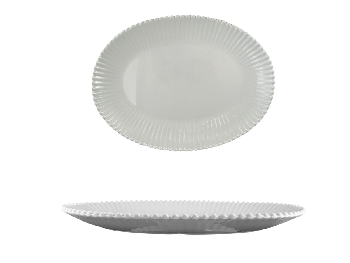 Vassoio ovale melamina bianco marinaro, linea Perla 26x17 cm - Maison TortorÃ