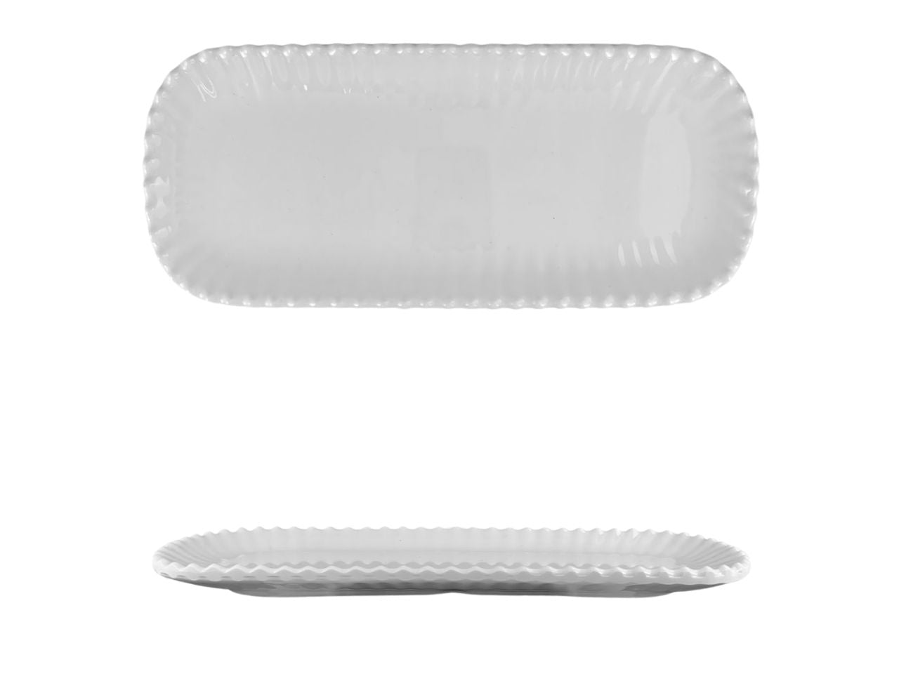 Vassoio rettangolare melamina bianco marinaro 17x11 cm, linea Perla - Maison TortorÃ
