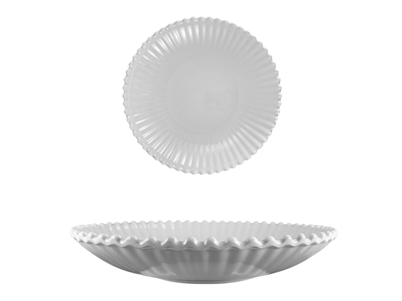 Piatto riso melamina bianco marinaro, linea Perla 34x7 cm - Maison TortorÃ