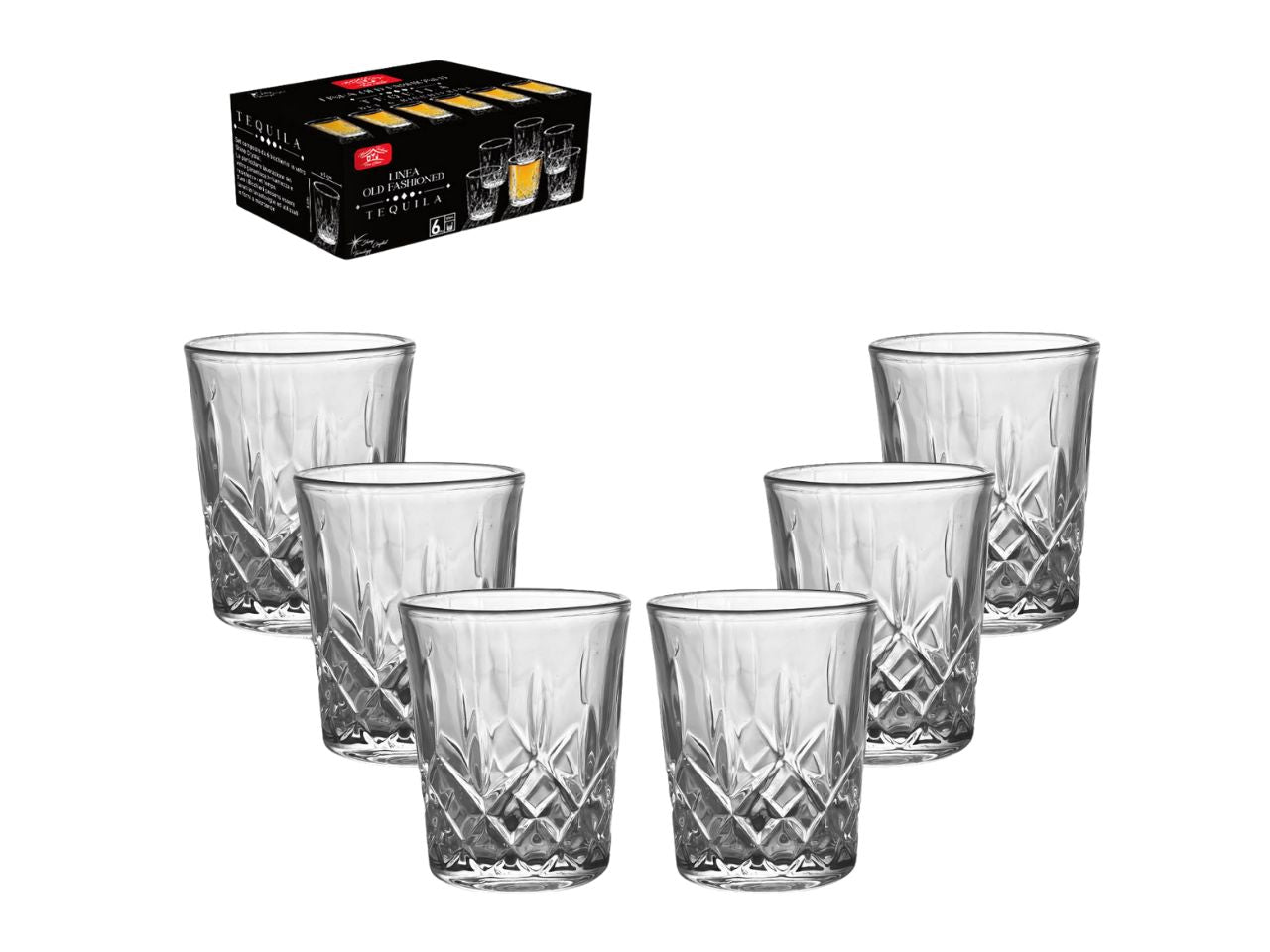 Bicchieri Tequila in vetro 60ml trasparente old fashioned vintage - Maison TortorÃ