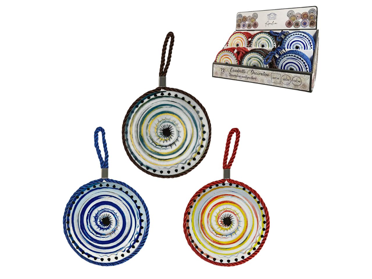 Sottopentola in ceramica e sughero stile mediterraneo colori assortiti da 20 cm - Arca
