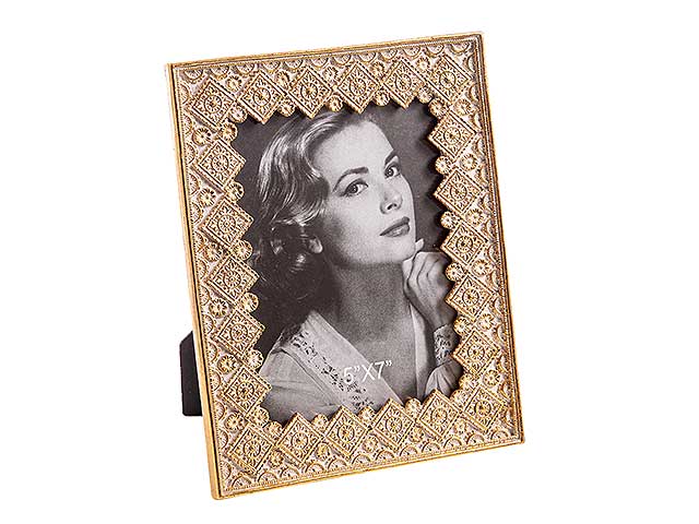 Portafoto resina oro 18x22cm n25197