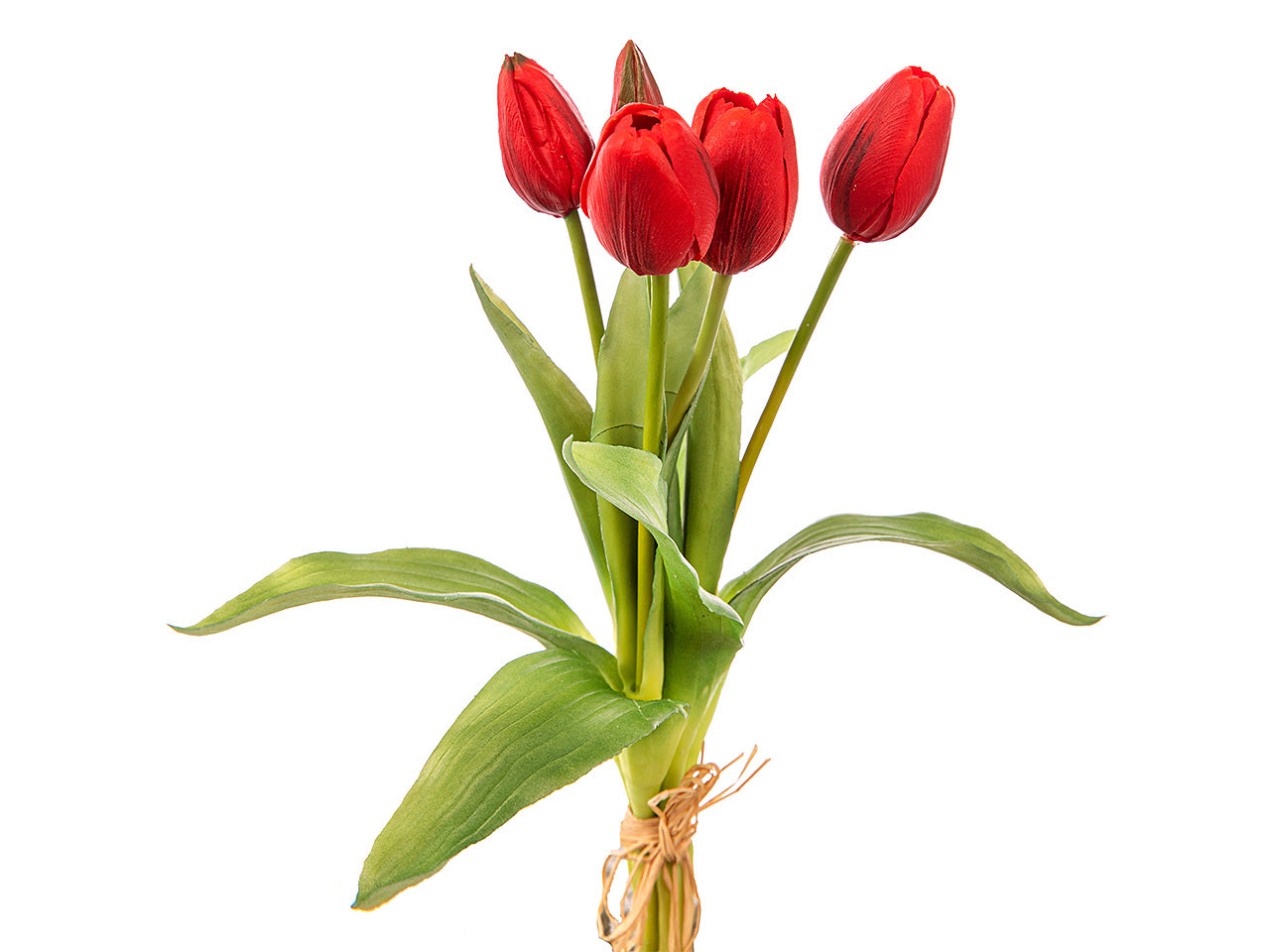 Fascio di tulipani natural touch misura h.35cm colore rosso