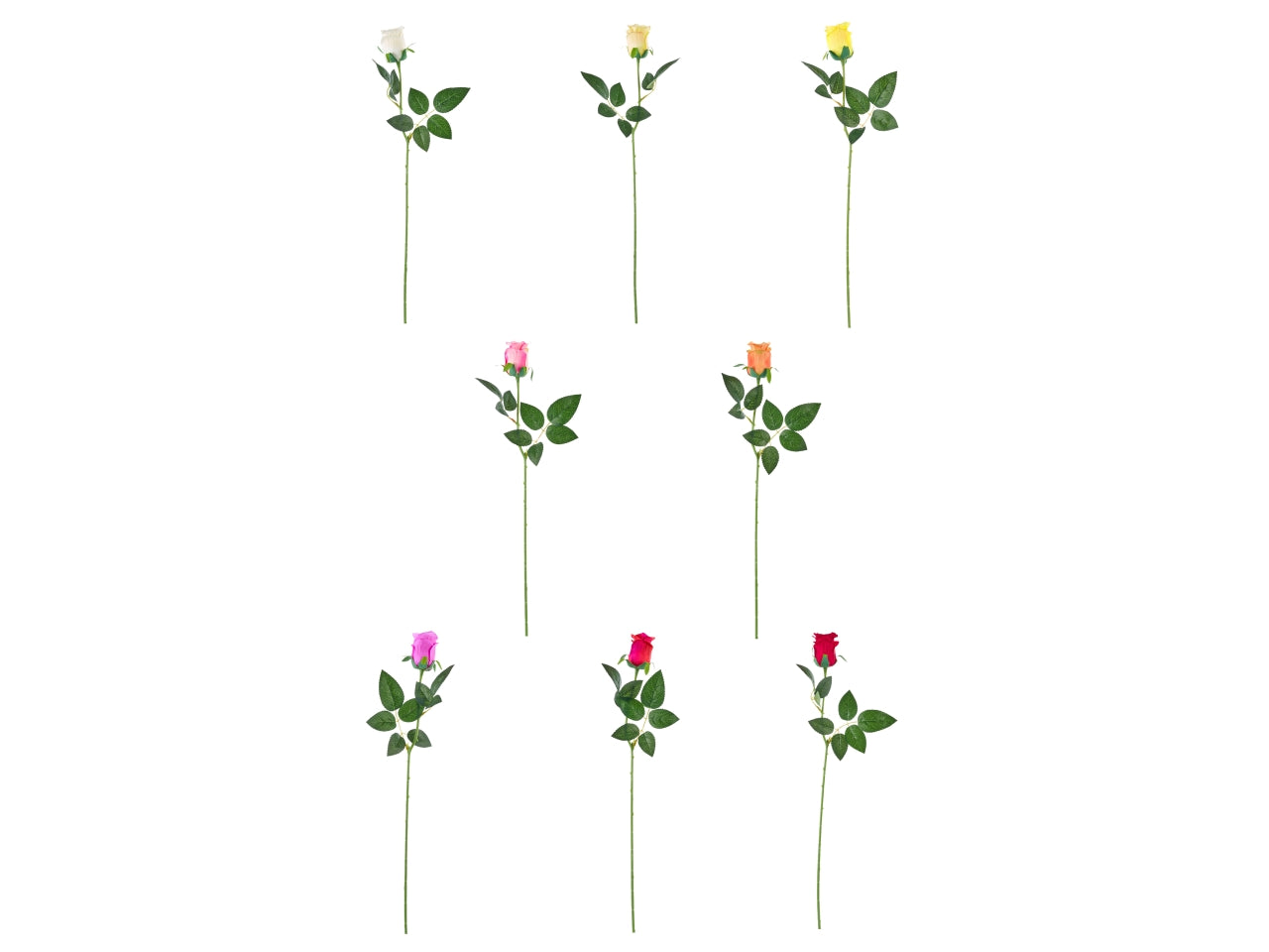 Rosa artificiale bocciolo in colori assortiti - 65 cm- Arpimex