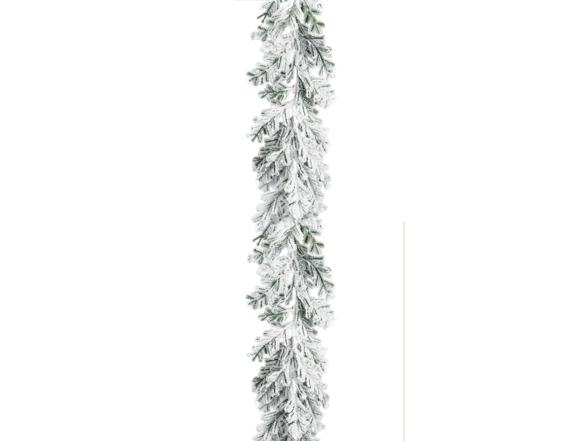 Ghirlanda innevata pino in plastica e neve sintetica da 170 cm - Christmas Land