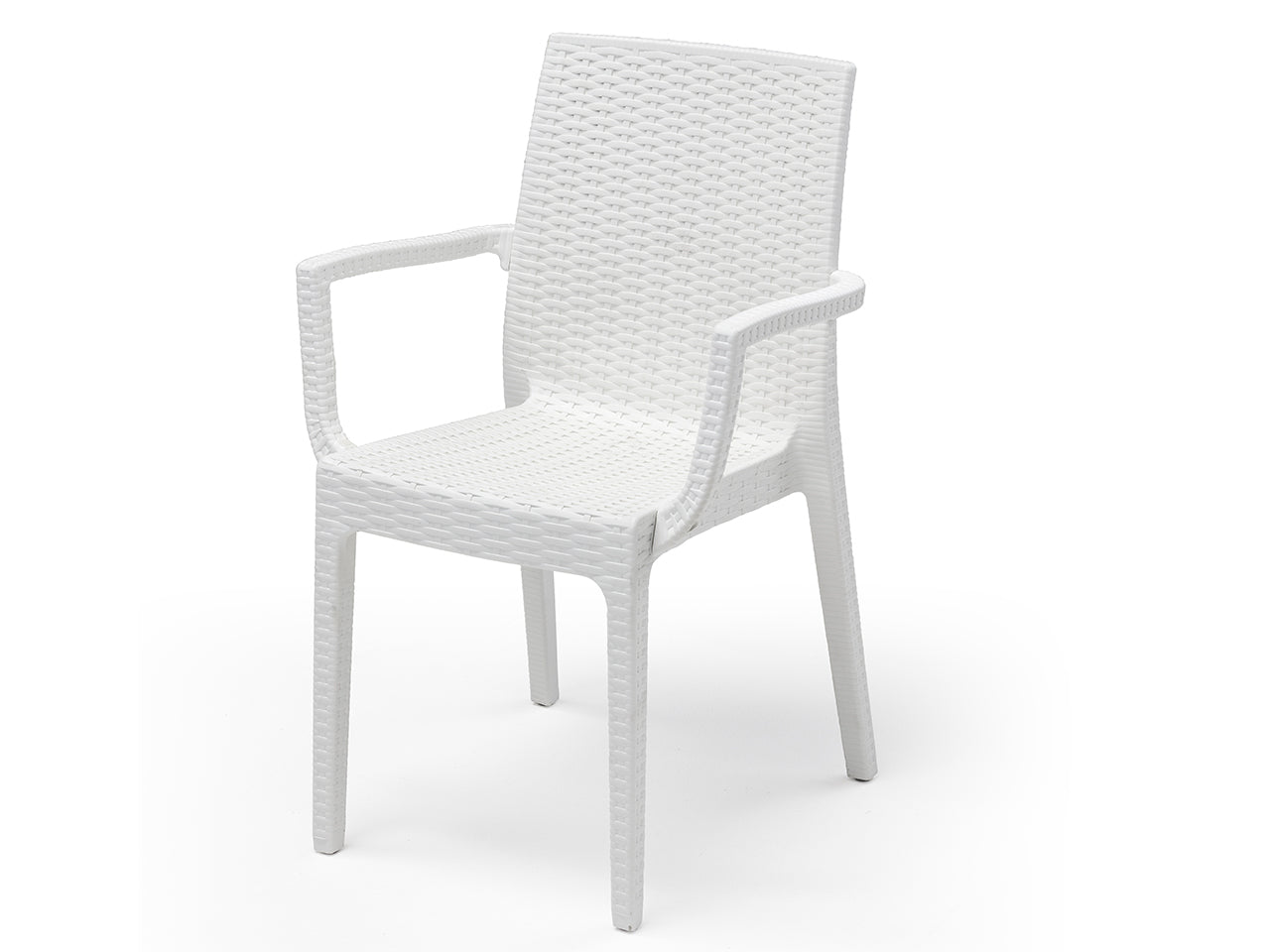 Poltrona dafne simil rattan bianco 55X54X85CM