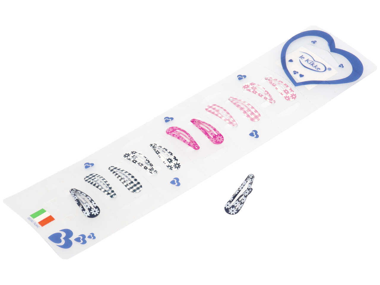 Clic clac piatta 3cm con decoro fiori e quadretti