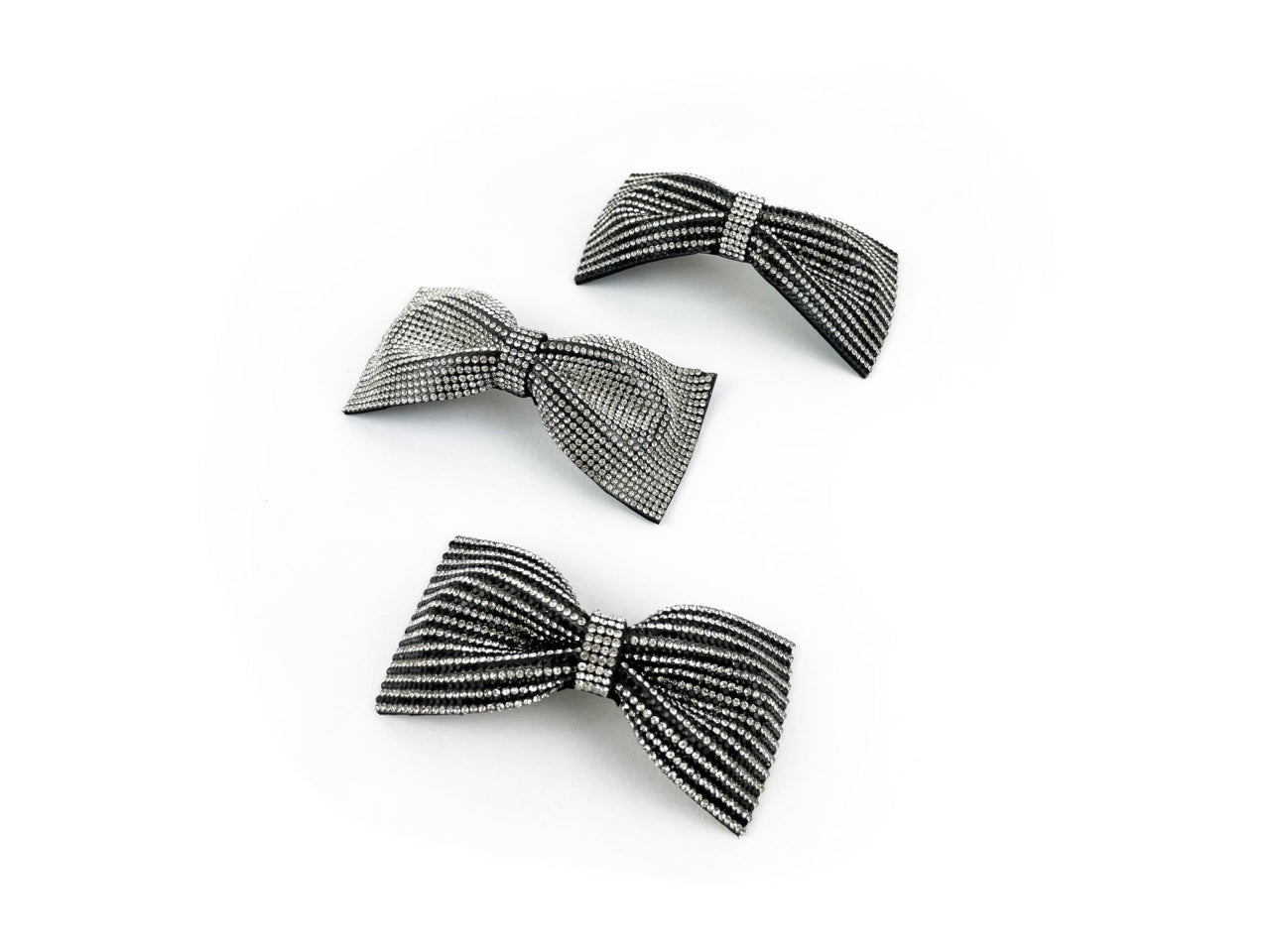 Fermaglio matik fiocco con righe strass