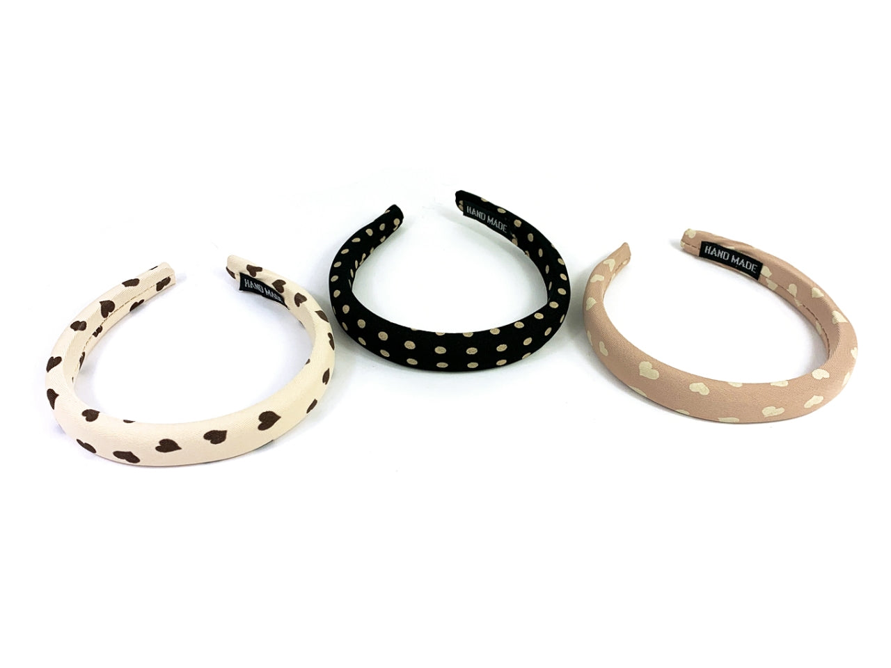 Cerchietto tessuto pois/cuori