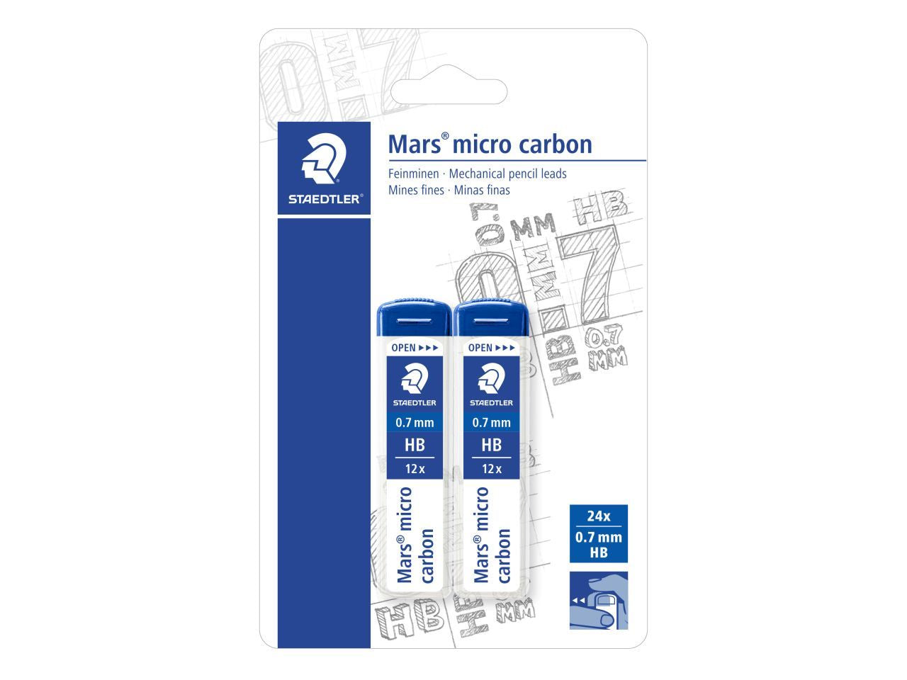 Mina sottile 07mm hb 2pz