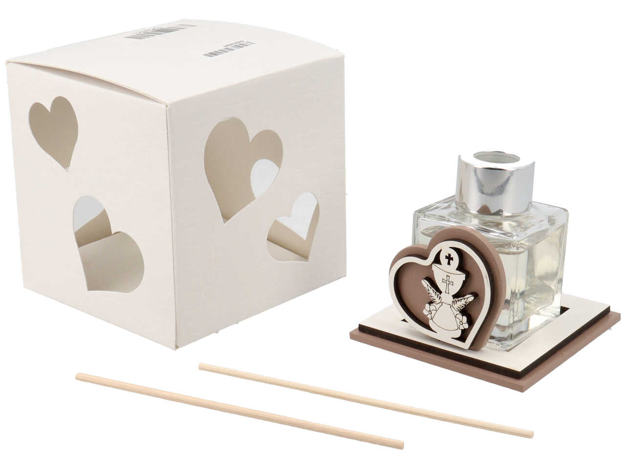 Profumatore capacita' 50ml con cuore e calice colore fango