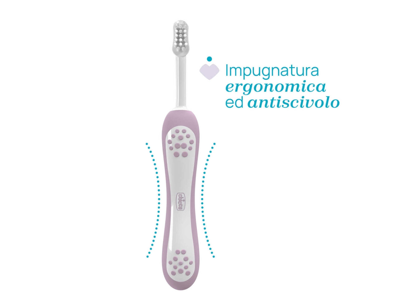 Spazzolino primi denti Oral Care Chicco con setole ultra morbide e impugnatura ergonomica colore lilla, 6-36 mesi