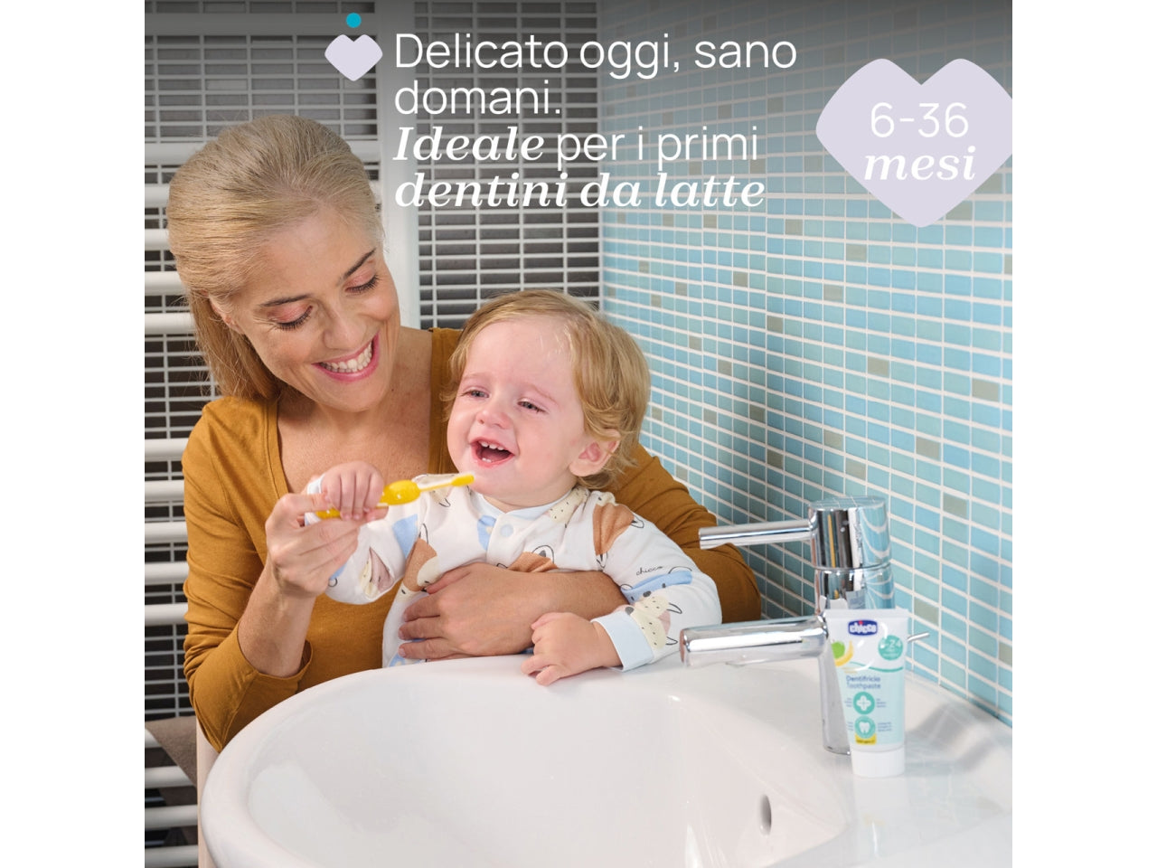 Spazzolino primi denti Oral Care Chicco con setole ultra morbide e impugnatura ergonomica colore lilla, 6-36 mesi
