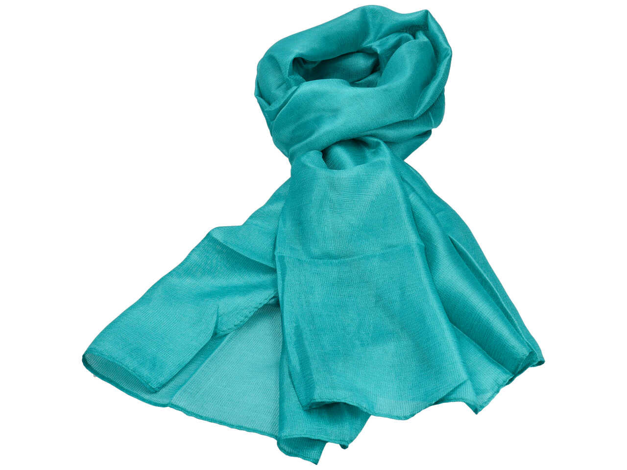 Stola turchese tinta unita da donna - 80x180 cm
