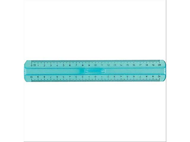 Righello arda doppio decimetro tecnoscool, azzurro trasparente 20cm