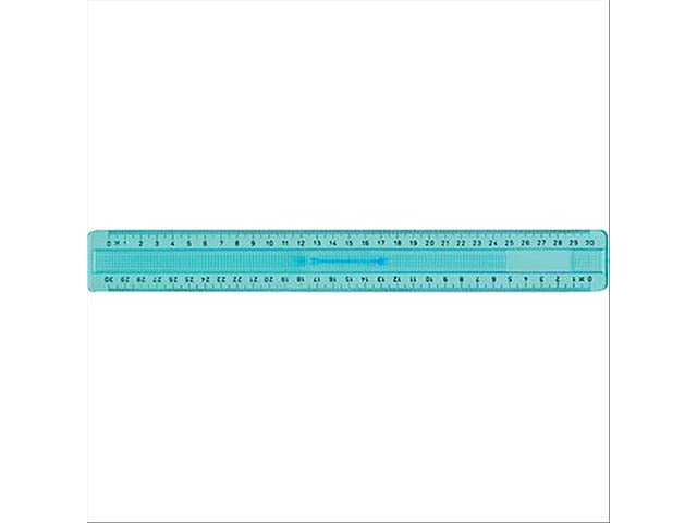 Righello arda doppio decimetro tecnoscool, azzurro trasparente 30cm