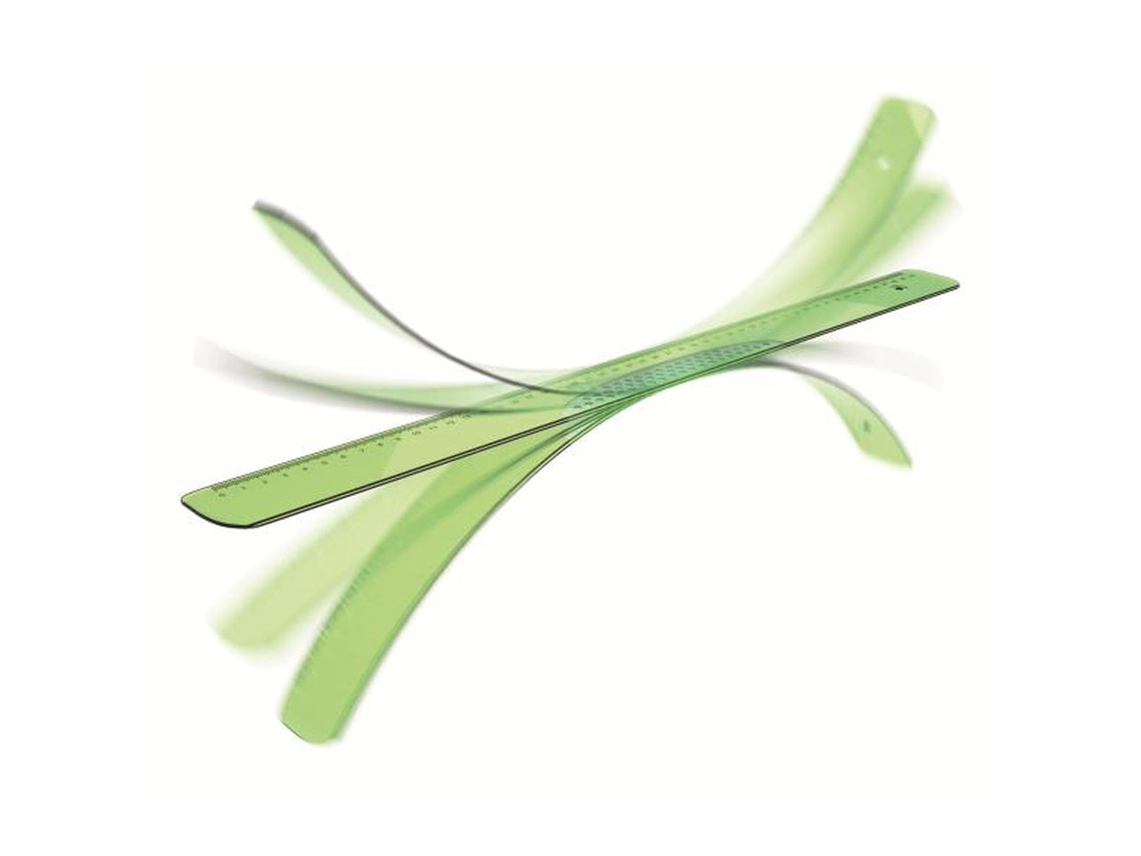 Riga 50cm verde trasparente in plastica flessibile, Linea Elastika - Arda