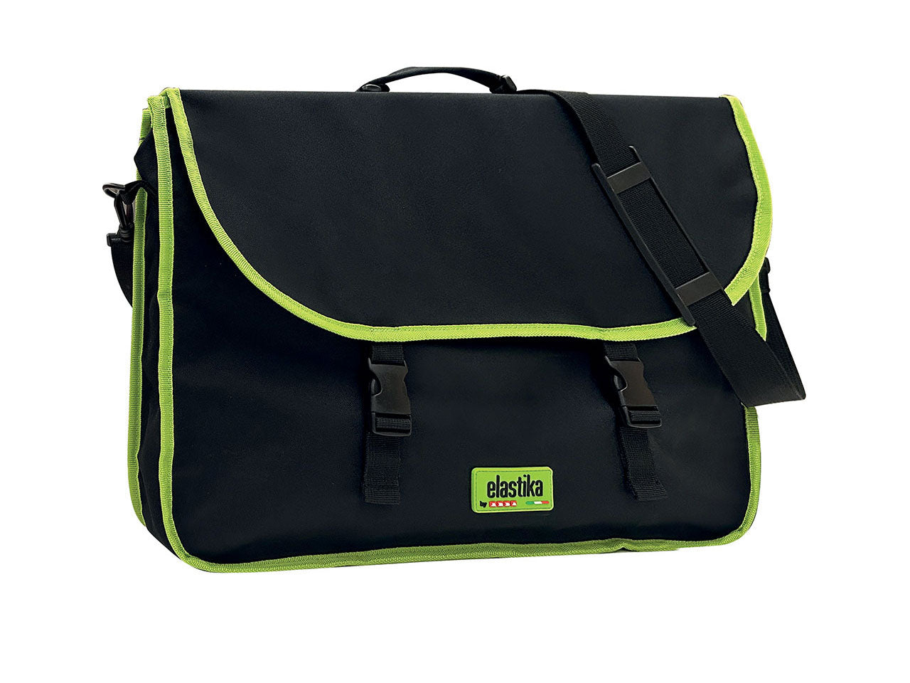 Valigetta nera in tessuto con tasca porta riga 52x37cm, Linea Elastika - Arda