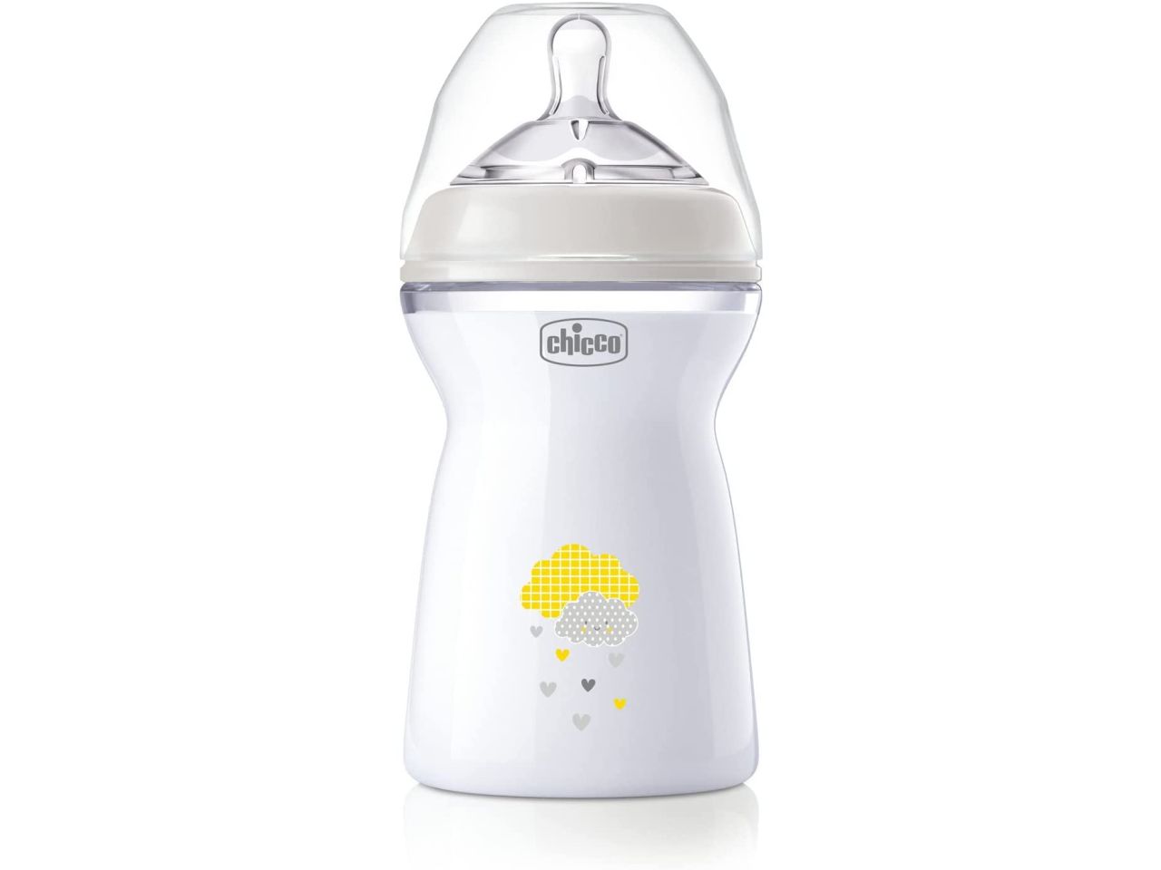 Chicco Natural Feeling Biberon Anticolica 6 Mesi+ da 330 ml con Tettarella in Silicone Neutro
