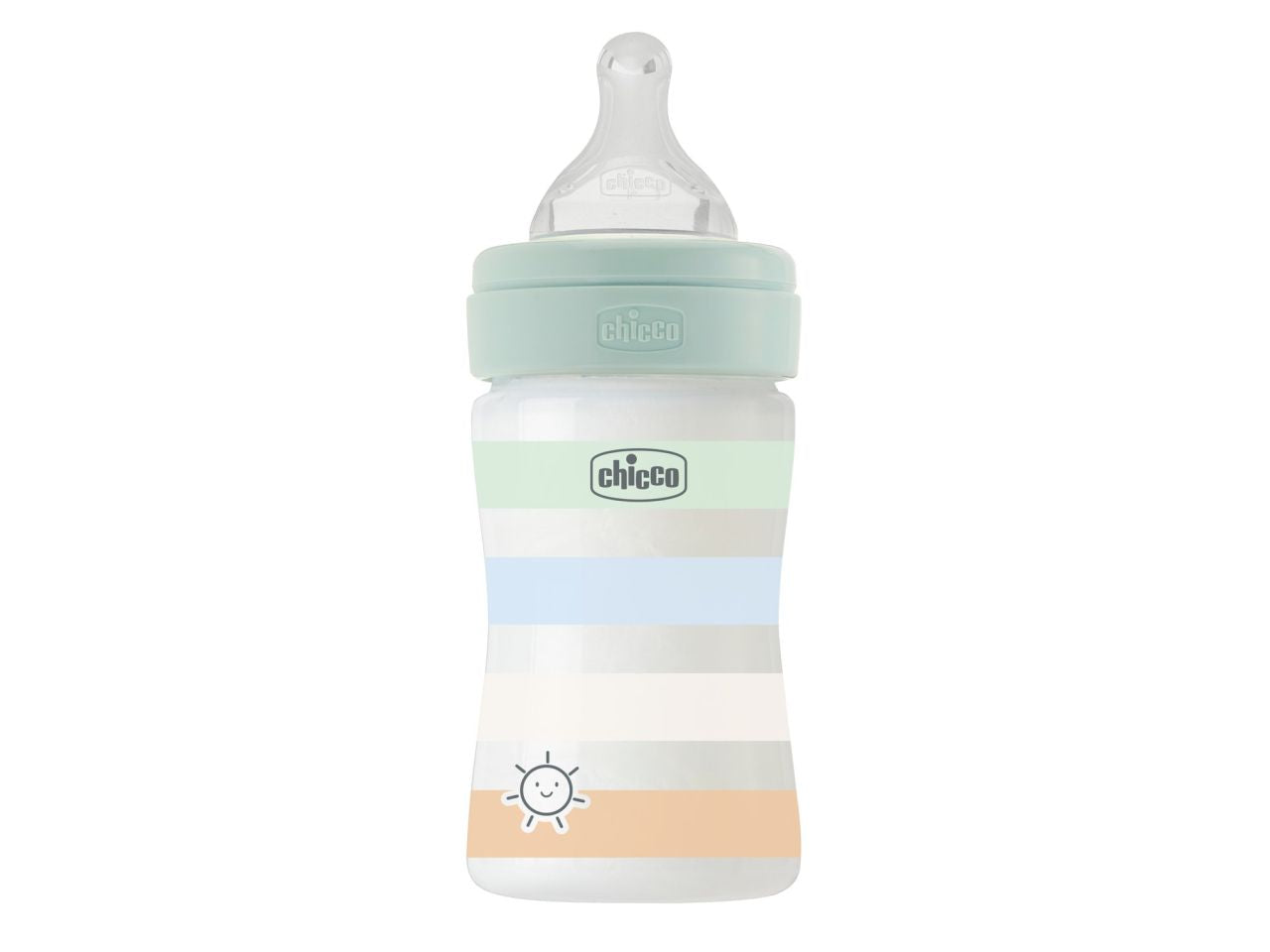 Chicco Biberon Flusso Lento con Tettarella Physio in Silicone 150 ml 0 Mesi+ Azzurro