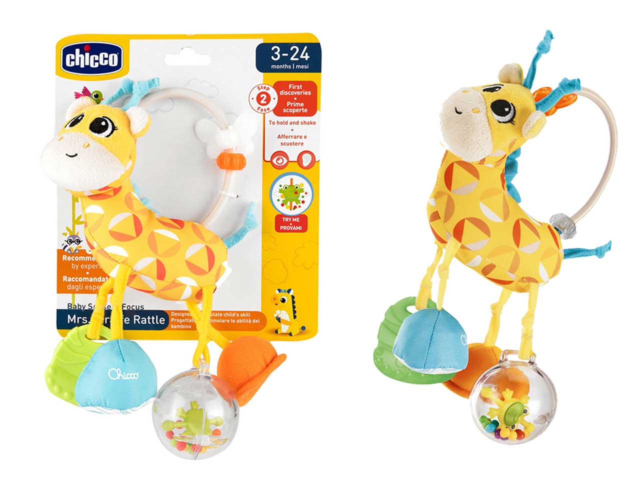 Chicco Gioco Trillino Mrs Giraffa Sonaglio a Forma di Giraffa