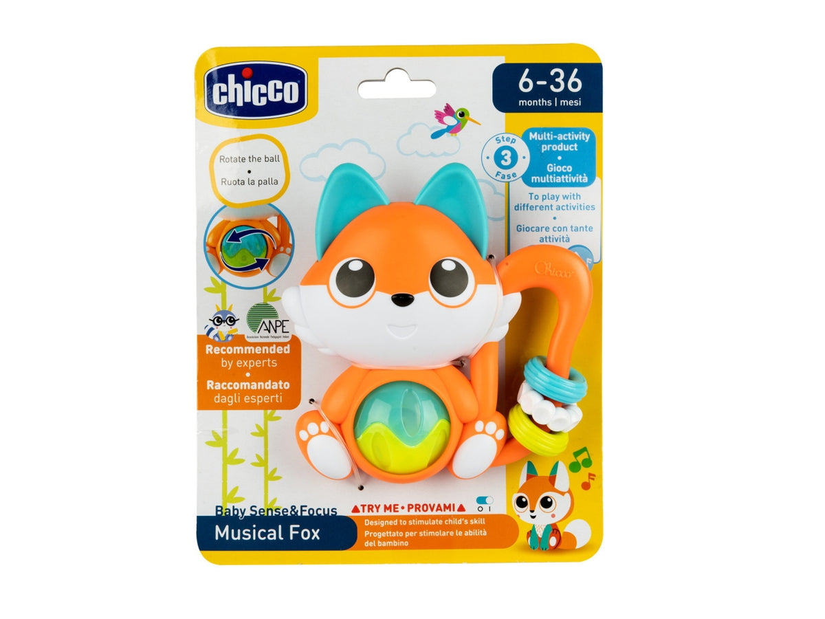 Chicco Sonaglio Musicale A Forma Di Volpe Trillino Elettronico con Suoni