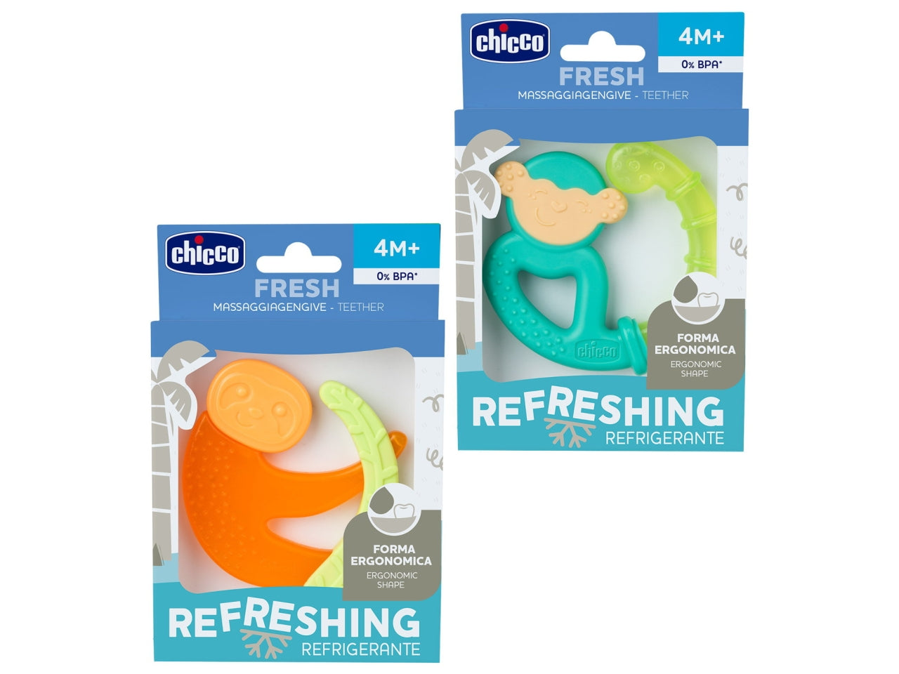 Massaggiagengive refrigerante scimmia 4m+, Colore: azzurro | Chicco