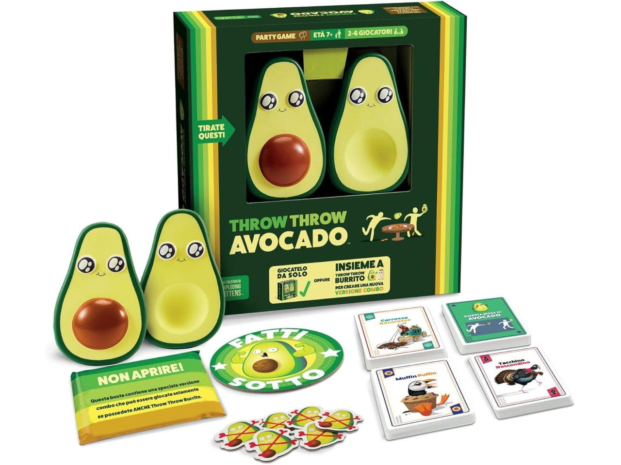 Throw Throw Avocado: Gioco di Abilità e Risate, 2-6 Partecipanti, Dai 7 Anni in su, Versione Italiana - Asmodee
