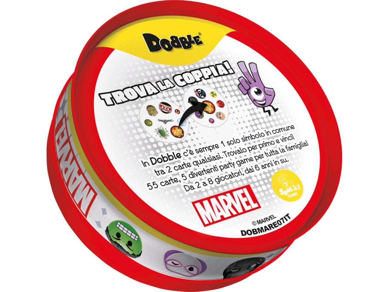 Gioco Da Tavolo Dobble Marvel Emoji, 2 e 8 Giocatori, da 6 Anni, Edizione In Italiano, Pack Ecosostenibile | Asmodee