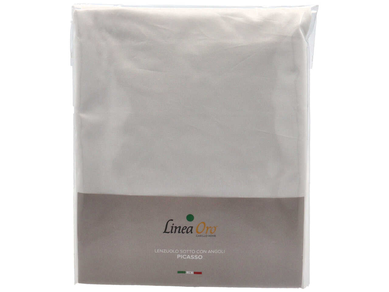 Lenzuolo con Angoli Singolo Bianco Picasso, 90x200cm + 28cm, Puro Cotone, Linea Oro Carillo Home