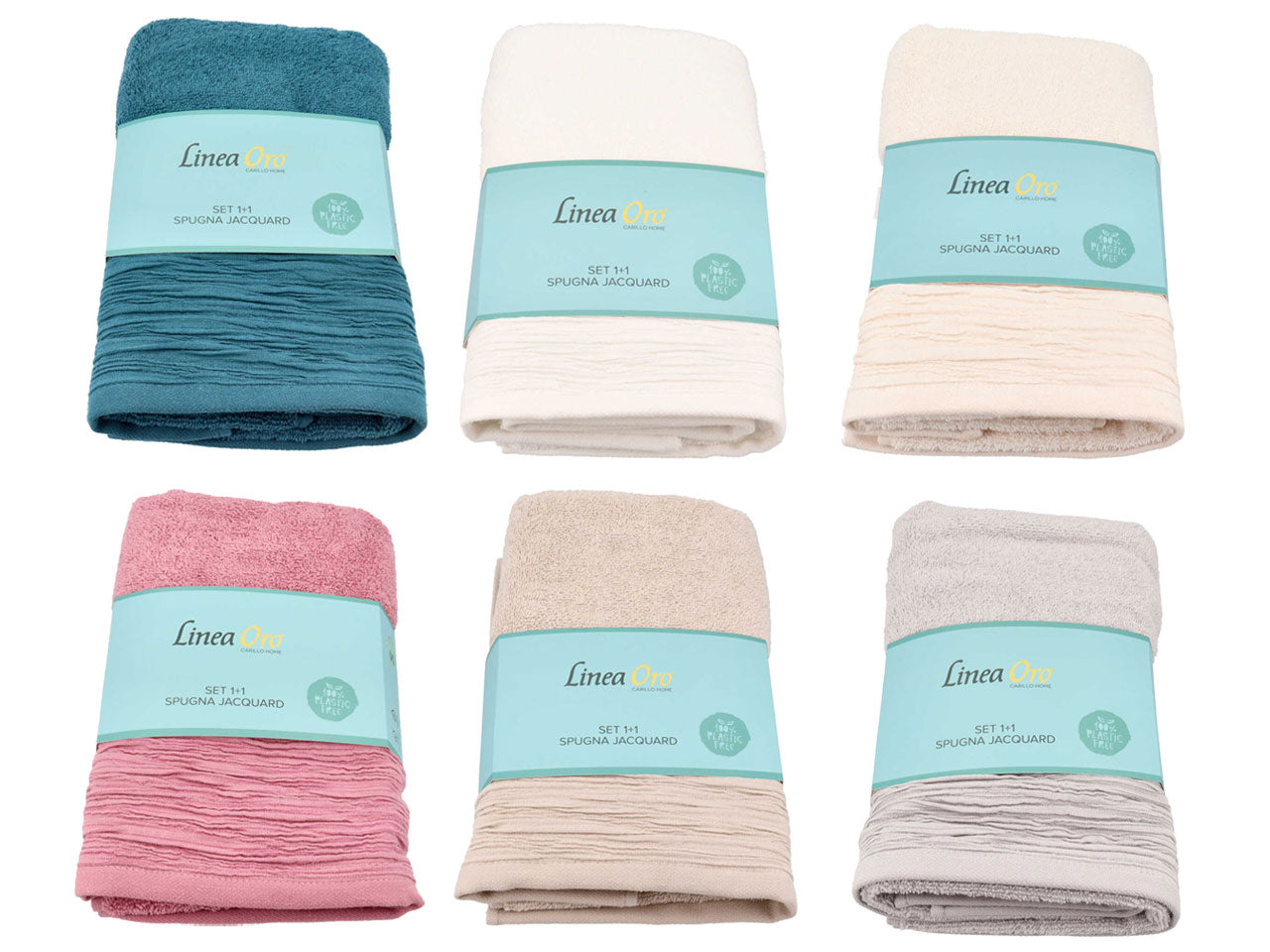 Bruges set 1+1 spugna jacquard assortiti