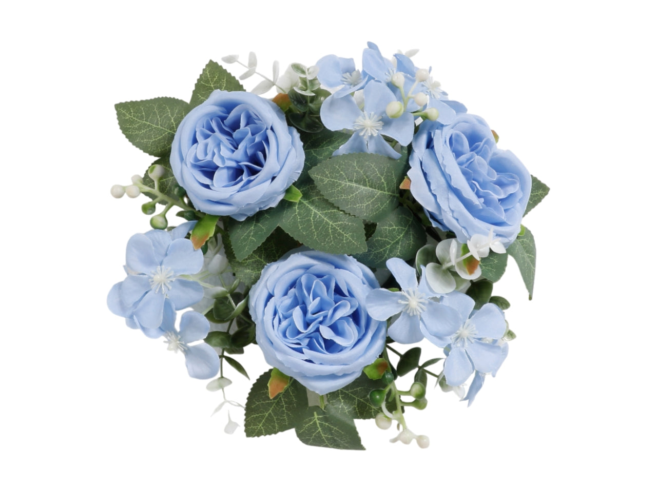 Girocandela con rose inglesi d.20cm blu