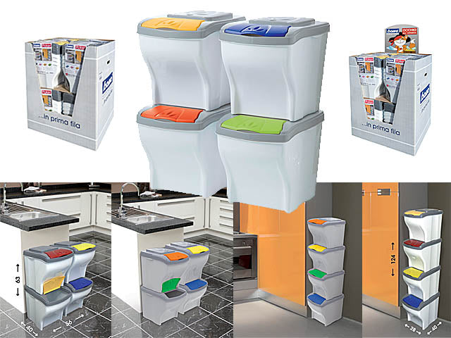 Pattumiera poker set 4 pezzi 40300