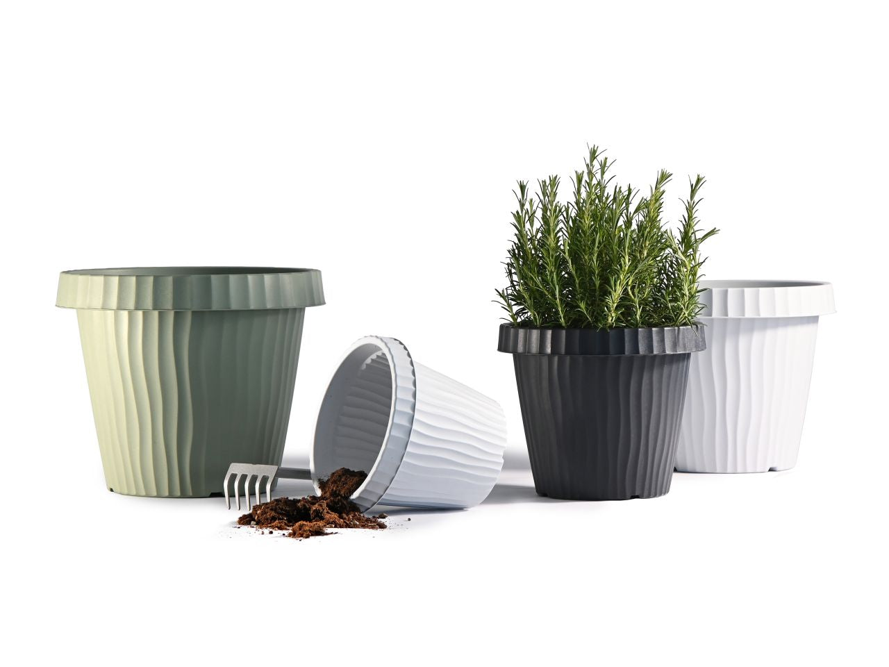 Vaso onda d.25cm colore salvia