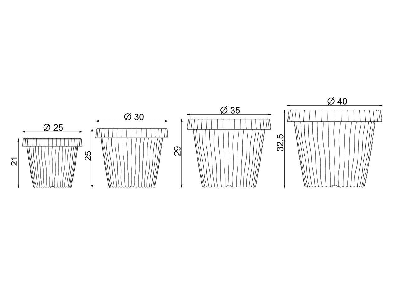 Vaso onda d.30cm colore salvia